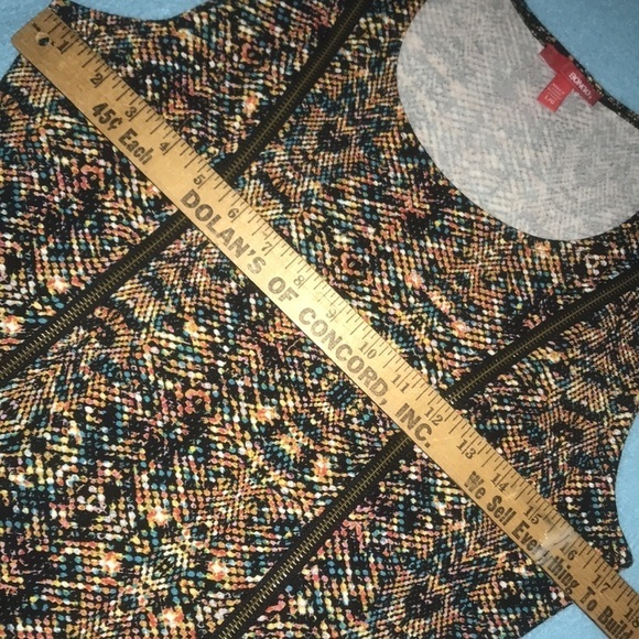 BONGO “Vernice” textured tank midi dress, working double zippers NEW size L - Picture 7 of 8